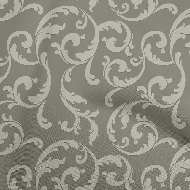 oneOone Viscose Chiffon Gray Fabric Asian Baroque Craft Projects Decor Fabric Printed By The Yard 42 Inch Wide