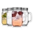 thumbnail image 2 of Tazas de vidrio Mason Jar de 500 ml con asa y tapa, juego de 4 vasos, 2 of 9
