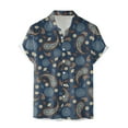 thumbnail image 3 of Camisas Hombre Hombres Casual Manga corta Primavera Verano Turndown Neck 3D Impreso Camisas Moda Top Blusa Camisas (Blue, L), 3 of 4