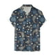 thumbnail image 3 of Camisas Hombre Hombres Casual Manga corta Primavera Verano Turndown Neck 3D Impreso Camisas Moda Top Blusa Camisas (Blue, XXL), 3 of 4
