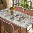 thumbnail image 3 of Floral Eucalyptus Leaves Table Cloths for 3 Foot Rectangle Tables, Daisy Summer Botanical Rustic Patio Waterproof Elastic Fitted Tablecloths, Washable Rectangular Table Cover for Camping, 3 of 8