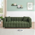 thumbnail image 5 of Aukfa 80" Modern Comfy Sofa, Deep Tufted Couch for Living Room, 2 Pillows, Teddy Fleece Green, 5 of 10