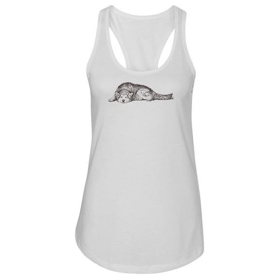 A Lying Husky Tank Women -Image by Shutterstock, Female Small