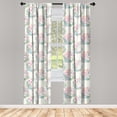 thumbnail image 2 of Ambesonne Unicorns Curtains, Hearts Leaves Colorful, Pair of 28"x95", Off White and Multicolor, 2 of 4