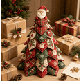 thumbnail image 5 of DIY Quilted Christmas Tree Kit – Handmade Fabric Holiday Tabletop Tree Decor, Vintage Plaid Snowflake Pattern Quilted Tree Sewing Project, 5 of 6