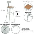 thumbnail image 2 of Hampden Furnishings Clint 32-39" Adjustable Steel Science Stool with Backrest, Grey, 2 Pk, 2 of 8