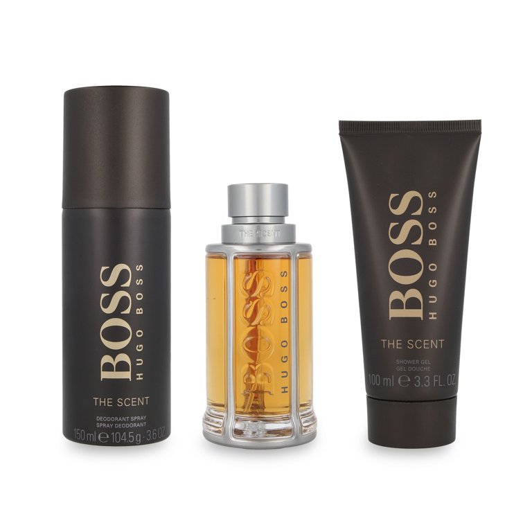 Hugo Boss The Scent 3pc Gift Set for Men: EDT Spray 3.3 oz