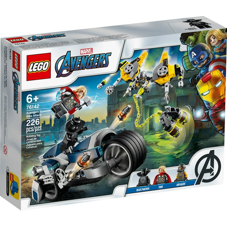 LEGO Marvel Avengers Speeder Bike Attack 76142 Black Panther and Thor  Buildable Superhero Toy (226 Pieces) 