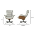 thumbnail image 4 of Jennifer Taylor Home Jovan 31.5" Mid-Century Modern Genuine Leather Recliner Lounge Chair, Pastel Beige Leather, 4 of 9