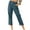 Navy, variant on Chbgutlmr Womens Capri Pants Elastic Waisted Loose Lightweight Cropped Casual Straight Leg Trousers Pockets