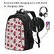 thumbnail image 2 of Balery Leaves And Anemone Flowers In Red Grey Mochila con carga USB para hombre y mujer - Mochila impermeable y antirrobo para laptop con puerto USB para viajes, trabajo, 2 of 7