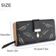 thumbnail image 2 of Women's PU Leather Wallet with Cutout Leaf Pendant 12 Card Slots and Zipper Coin Organizer Black snngv, 2 of 5