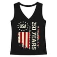thumbnail image 4 of oqasdz Womens Tank Tops Independence Day V Neck 250Th Anniversary Usa Shirt Letter Stripes and Stars Print Loose Tank Blouse Casual Summer,Black,2XL, 4 of 4