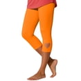 thumbnail image 2 of Women's High Waisted Yoga Pants, Heart Shaped Hollow Out Capri Leggings, 7/8 Length Workout Running Pants, Stretchy Comfort Gym Tights for Women-Orange, 2 of 8