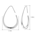 thumbnail image 4 of Women's Lightweight Teardrop Hoop Earrings s925 Silver Large Oval Pull-In Hoop Earrings High Polish Statement Jewelry Gifts for Women Girls, 4 of 5