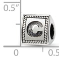 thumbnail image 3 of 925 Sterling Silver Charm For Bracelet Letter C Triangle Block Bead Alphabet, 3 of 7