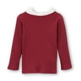 thumbnail image 2 of ContiKids Fall Winter Baby Toddler Girls Ruffle Mock Neck T-Shirts Little Girls Pullover Sweater Knitted Top Shirt Wine 3-4 Years, 2 of 5