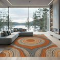 thumbnail image 2 of ODIKA 6'x9' Ultra-Soft Area Rug, Ring Tone Bands Concentric Annual Rings Earthy Farmhouse Stump Grain Refined None Washable, Bare feet friendly, Silk-Touch for Guest Room, Bedroom, 2 of 7