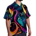 thumbnail image 2 of Note Men's Short Sleeve Beach Button Down Casual Printed Summer Shirts - Unisex, 2 of 6