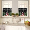 thumbnail image 4 of Snowman Merry Christmas Kitchen Curtains and Valances Set, Black Winter Socks Xmas Tree Rod Pocket Window Valance 18 Inch Window Curtain Panels for Living Room Bedroom Laundry, 27.5x36in, 3 Pieces, 4 of 7