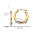 thumbnail image 3 of Real 14kt Madi K With Rhodium Dolphin Hoop Earrings; for Adults and Teens; for Women and Men, 3 of 3