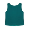 thumbnail image 4 of Yartina Womens Summer Dressy Chiffon Blouses Round Neck Sleeveless Tunic Tops Office Work Shirts Top Green M, 4 of 5