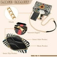 thumbnail image 3 of FORMRS Women Crossbody Purse with Chain Strap Vegan Leather Shoulder Handbag, Geometric Stripes, 3 of 7