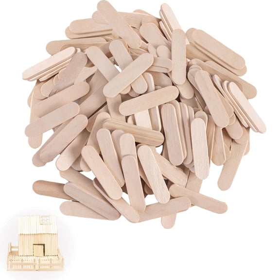 50 Pcs Mini Wood Craft Sticks Tutuviw Ice Cream Sticks, Small Popsicle Sticks, Small Wooden Sticks Bulk for DIY Art Christmas Ornaments Crafting Home Painting Projects(1.6x0.4x0.08in)