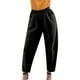 thumbnail image 1 of Pantalones harem cortos de talla grande - Pantalones de lino de cintura alta con parches de encaje, 1 of 7