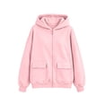 thumbnail image 4 of Hauaitttt Lady Zip up Hooded Sweatshirt with Loose and Casual Long Sleeves and Jacket Style Hoodie Female Small Sweatshirts Light Weight Zip up Hoodie Women Hooded Sweat Shirt for Women Snap Front, 4 of 4