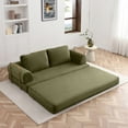 thumbnail image 5 of 79.5" Convertible Sofa Bed, Folding Floor Couch, Corduroy Couch Bed, Boneless Sofa for Living Room Bedroom, Green, 5 of 6