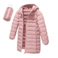 thumbnail image 2 of NAISIBABY Kids Girls Quilted Jacket, Zip Up Lightweight Solid Mid Length Winter Thicken Coat with Pockets Pink 10T, 2 of 8