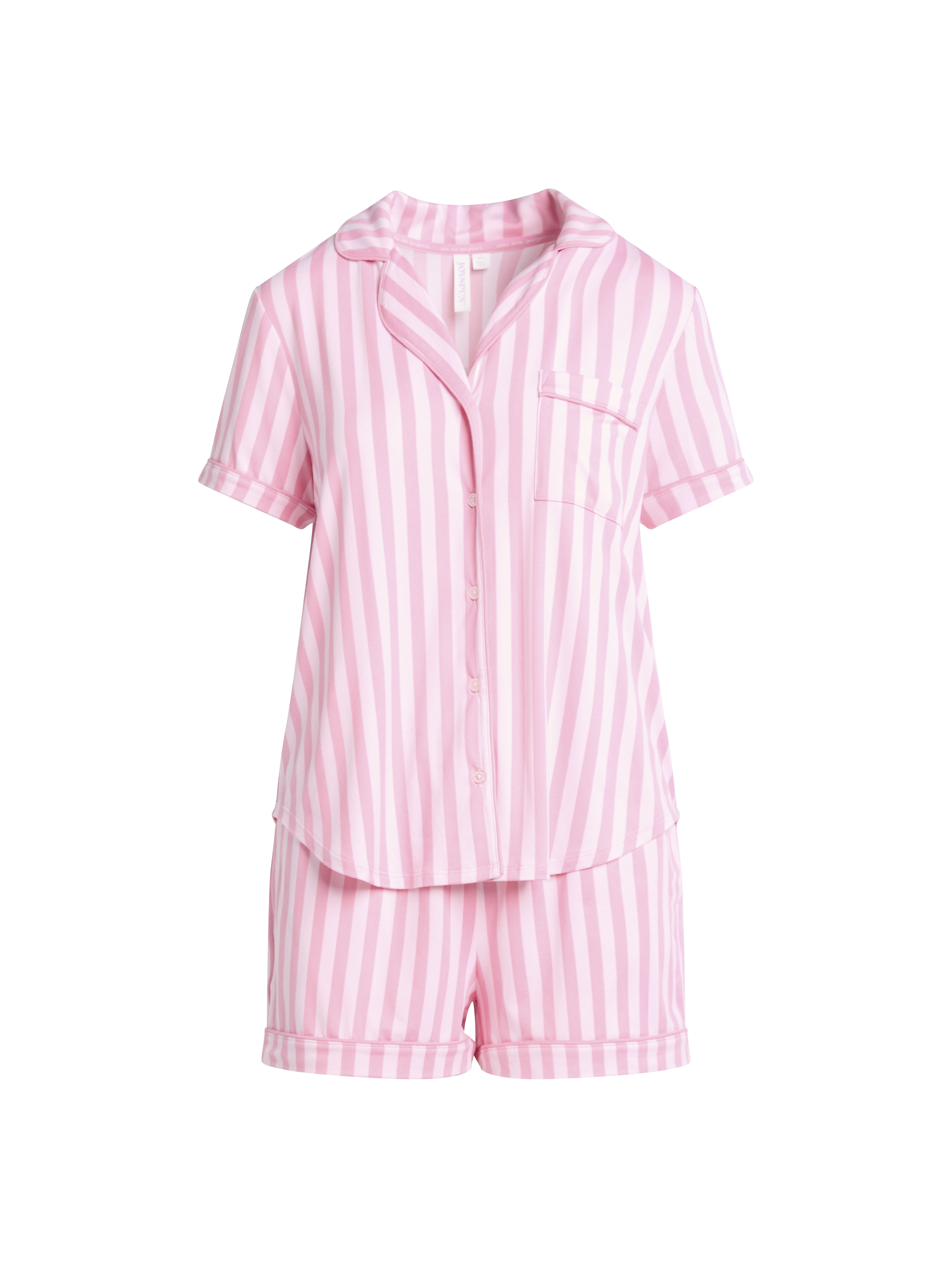 Joyspun Women's Dreamy Soft Collection Notch Collar Top and Shorts Pajama Set, 2-Piece, Sizes XS-3X