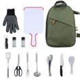 thumbnail image 1 of Juego De Utensilios De Cocina Para Campamento De 12 Uds, Juegos De Utensilios De Cocina Para Barbacoa De Acero Inoxidable, Organizador De Viaje, Accesorios Para Parrilla Para Viajes De Camping Al Yuarrent OD016706-01, 1 of 6