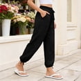 thumbnail image 3 of Favoffer Women's Yoga Jogger Pants Solid Color Elastic Waist Pocket Casual Sport Trousers Adjustable Cuff Bottom for Workout Running Outdoor, 3 of 8