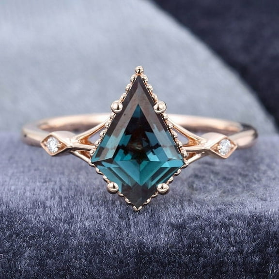 Unique Kite Cut sapphire Ring 925 Sterling Silver Promise Ring Anniversary Ring Wedding Ring 14k Gold Vermeil Ring Handmade Gift