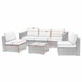 thumbnail image 4 of Superjoe 6 Pcs Outdoor Furniture Set Wicker Patio Sectional Sofa with Coffee Table,Blue Cushion, 4 of 7