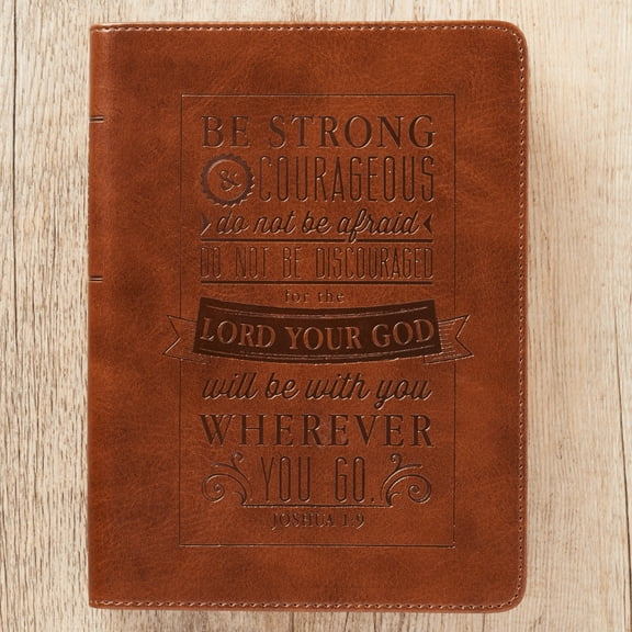 Christian Art Gifts Classic Handy-Sized Journal Be Strong and Courageous Joshua 1:9 Bible Verse Inspirational Scripture , (Hardcover)