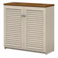 thumbnail image 1 of Bush Furniture Fairview Small Storage Cabinet with Doors and Shelves in Antique White and Tea Maple, 1 of 5