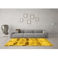 thumbnail image 3 of Ahgly Company Indoor Square Abstract Yellow Modern Area Rugs, 3' Square, 3 of 4
