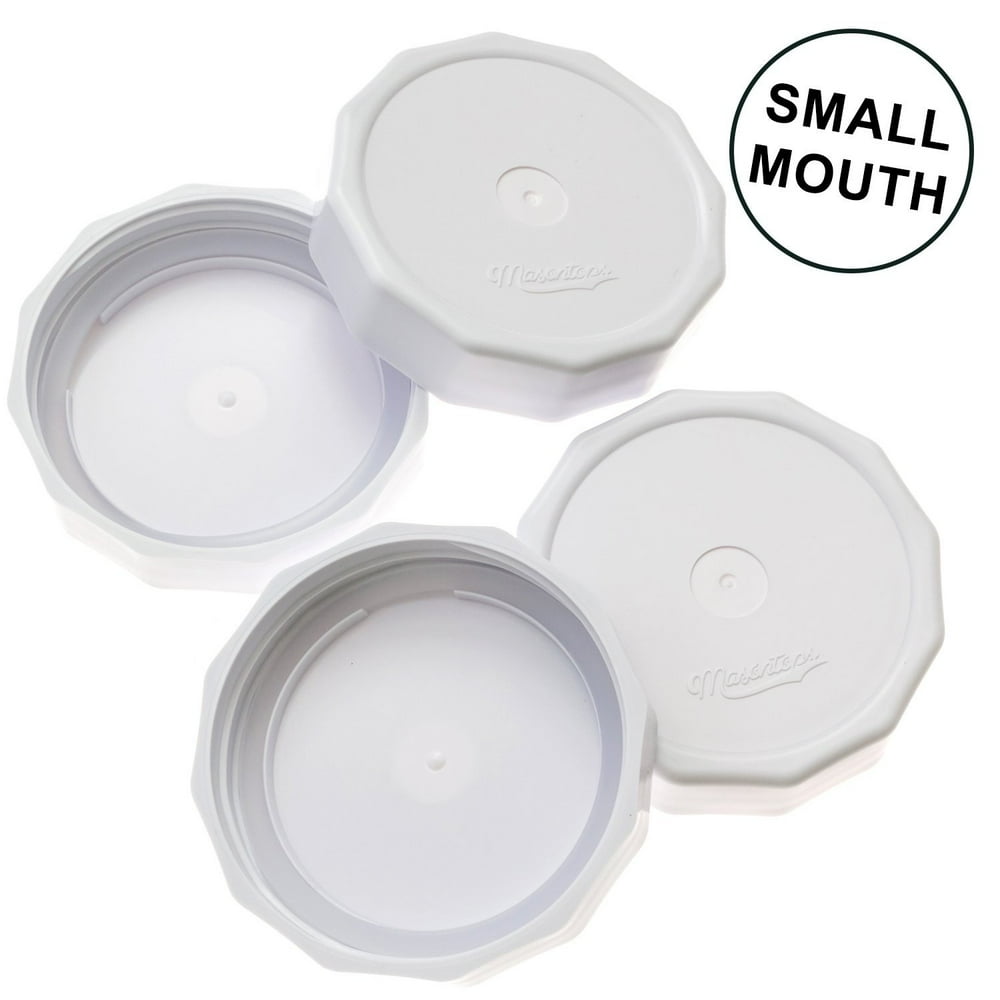 Tough Tops Premium Reusable SMALL MOUTH Mason Jar Storage Lids 4 Pack
