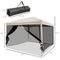 thumbnail image 5 of Patio Umbrellas 210D Ox10' x 10' Pop Up Canopy Tent with Netting, Instant Screen Room House, Tents for Parties, Height Adjustable, with Carry Bag, for Outdoor, Garden, Patio,Market Umbrellas, 5 of 5