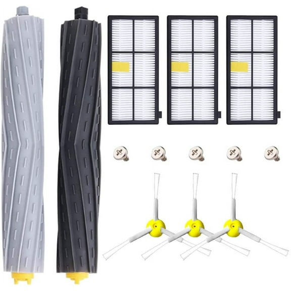 Replacement Kit for iRobot Roomba 800 900 Series 805 860 870 871 880 890 960 980 Robotic Vacuum Cleaner Accessory, Replacement Parts with 2 Roller, 3 Hepa Filter,3 Side Brushes