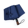 thumbnail image 2 of Viaje plegable Camping paraguas sol lluvia al aire libre automático extra de paraguas de 10 huesos con mango de madera Accesorios a prueba de viento Azul Methold HA009540-02, 2 of 6