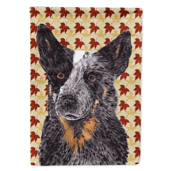 Australian Cattle Dog Fall Leaves Portrait Flag Canvas House Size
