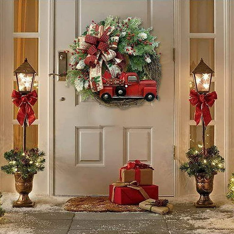 1pc, 20 Christmas Wreath With Pinecone Berries Christmas Decorations Front  Door Wreath For Outdoor Indoor Party Wall Table Home Decor