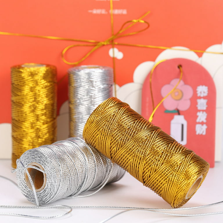 RONSHIN 1 Roll 1.5mm Gold Silver Cord Rope 16 Strands Non-stretch Gift  Packing String For Jewelry Making