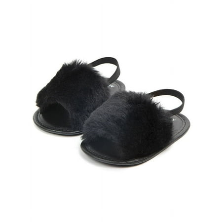 

BOBORA Toddler Baby Girl Anti-Slip Fluffy Fur Sandals Baby Shoes