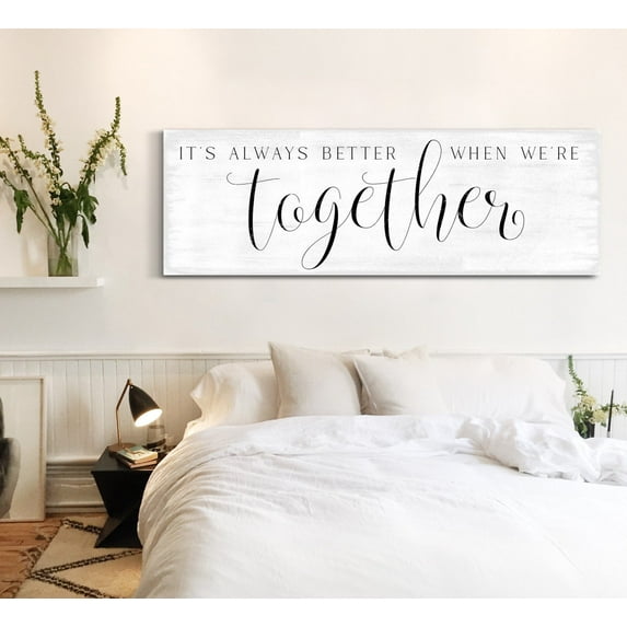 Wall Art It's Always Better When We're Together Canvas Print Poster Better Together Sign Canvas Art Prints Painting Picture Farmhouse Living Room Wall Decor No Frame