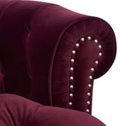 Jennifer Taylor Home La Rosa 84 Victorian Chesterfield Living Room Tufted Sofa Couch, Burgundy Velvet